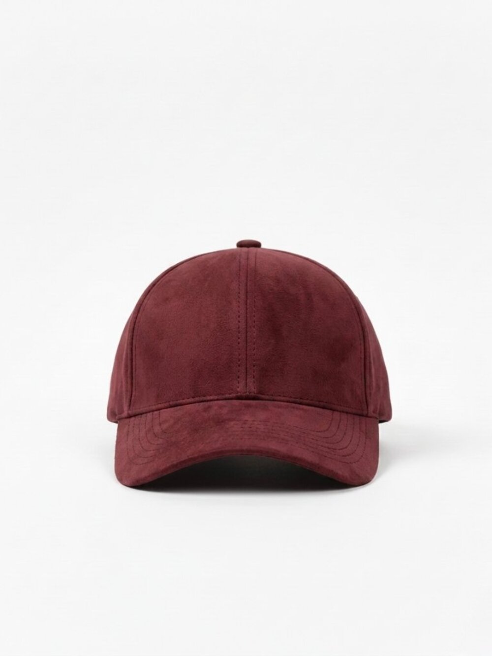 Wine Suede Baseball Cap – Minimal No Logo Quiet Luxury